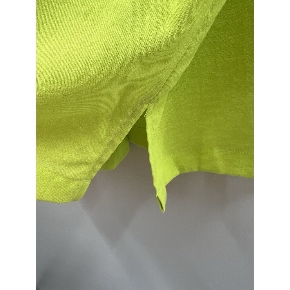 Ali Miles Women’s 3/4 Sleeve Button Front Neon Green Tunic Top Size 2X - Picture 7 of 9